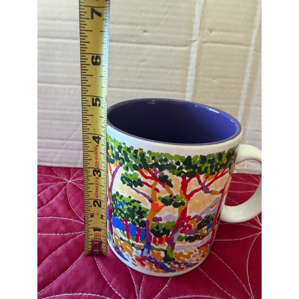 CenturyStoneware Coffee MugImpressionist Tree Landscape Purple Interior Thailand - Picture 8 of 8